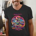 Retro Graphic Print With a Touch Of Nostalgia Men's V-Neck T-Shirt