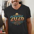 Retro Vintage Style 2026 Nostalgia Sunset Family Reunion Men's V-Neck T-Shirt