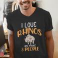 I Like Rhinos And Maybe 3 People Introvert Animal Men's V-Neck T-Shirt