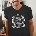 Rhodesian Ridgeback Dad With Banner And Ear Wreath Men's V-Neck T-Shirt