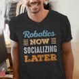 Robotics Now Minimal Socializing Introvert Vintage Men's V-Neck T-Shirt Robotics Now Minimal Socializing Introvert Vintage Men's V-Neck T-Shirt