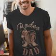 Rodeo Dad Western Cowboy Birthday Boy Family Matching Party Men's V-Neck T-Shirt