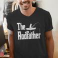 The Rodfather Fishing Dad Men's V-Neck T-Shirt