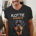 Rottie Dad Rottweiler Dog Men's V-Neck T-Shirt