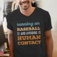 Running On Baseball Social Introvert Humor Vintage Men's V-Neck T-Shirt
