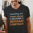 Running On Candle Making Social Introvert Humor Vintage Men's V-Neck T-Shirt