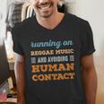 Running On Reggae Music Social Introvert Humor Vintage Men's V-Neck T-Shirt Running On Reggae Music Social Introvert Humor Vintage Men's V-Neck T-Shirt