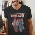 Running Together Always Connected Anime Nostalgia Message Men's V-Neck T-Shirt