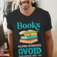 Sarcastic Books Anti Social Introvert Book Conversation Men's V-Neck T-Shirt