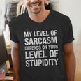 Sarcastic Humor My Level Of Sarcasm Fathers Day Dad Men's V-Neck T-Shirt