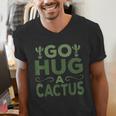 Sassy Saying Go Hug Cactus Introverts Sassy Quote No Hugs Men's V-Neck T-Shirt