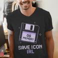 Save Icon IRL Retro Tech Humor Floppy Disk 90s Nostalgia Men's V-Neck T-Shirt