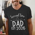 Second Time Dad Est 2026 Pregnancy Announcement Baby Daddy Men's V-Neck T-Shirt
