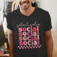 Selectively Social Sarcastic Introvert Humor Men's V-Neck T-Shirt Selectively Social Sarcastic Introvert Humor Men's V-Neck T-Shirt