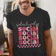 Selectively Social Sarcastic Introvert Humor Men's V-Neck T-Shirt Selectively Social Sarcastic Introvert Humor Men's V-Neck T-Shirt