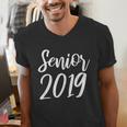Senior 2019 Calligraphy Shirt Graduation For Adult Men Men's V-Neck T-Shirt