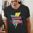 Senior 2022 Graduation Class Of 2022 Retro 90's Graduation Men's V-Neck T-Shirt