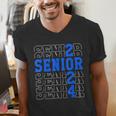 Senior 2024 Graphic Class Of 2024 Graduation Graphic Men's V-Neck T-Shirt
