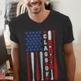 Senior 2026 Baseball American Flag Class Of 2026 Graduation Men's V-Neck T-Shirt