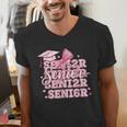 Senior 2026 Class Of 2026 Cute Coquette Pink Bow Graduation Men's V-Neck T-Shirt