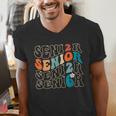 Senior 2026 Class Of 2026 Retro Groovy Graduation Grad Women Men's V-Neck T-Shirt