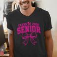 Senior Class Of 2026 Coquette Pink Bow Graduation 2026 Men's V-Neck T-Shirt