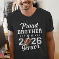 Senior Football Brother Class Of 2026 Graduation Graduate Men's V-Neck T-Shirt