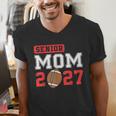 Senior Football Mom 2027 Team Class Of 2027 Graduation Mom Men's V-Neck T-Shirt