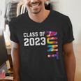 Senior Graduation Class Of 2023 Aunt Senior Tie Dye Men's V-Neck T-Shirt