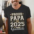 Senior Graduation Proud Papa 2025 Graduate Class Matching Men's V-Neck T-Shirt