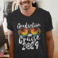Senior Graduation Trip Cruise 2024 Retro Ship Party Cruise Men's V-Neck T-Shirt