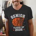 Senior Mom Class Of 2026 Basketball Graduation Men's V-Neck T-Shirt