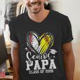 Senior Papa Class Of 2026 Baseball Softball Graduation Heart Men's V-Neck T-Shirt
