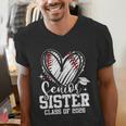 Senior Sister Class Of 2026 Baseball Graduation Heart Men's V-Neck T-Shirt