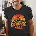 Senior Sunrise Class Of 2026 Graduation Proud Graduate Retro Men's V-Neck T-Shirt