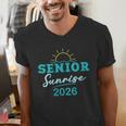 Senior Sunrise Class Of 2026 Vintage Graduation High School Men's V-Neck T-Shirt