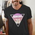 Seniors 2021 For Her Him Retro 21 Graduation Class Men's V-Neck T-Shirt
