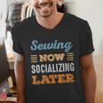 Sewing Now Minimal Socializing Introvert Vintage Men's V-Neck T-Shirt Sewing Now Minimal Socializing Introvert Vintage Men's V-Neck T-Shirt