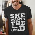 She Wants The EdD Graduation Doctorate EdD Graduate Men's V-Neck T-Shirt