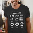 Shepsky Things Do Spare Time Dog Mom Dad Men's V-Neck T-Shirt Shepsky Things Do Spare Time Dog Mom Dad Men's V-Neck T-Shirt