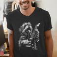 Shih Tzu Dog Playing Electric Guitar Rock Dog Dad Men Women Kids Men's V-Neck T-Shirt