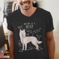 Siberian Husky Dog Anatomy Pet Mom Cute Dog Dad Men Women Kids Men's V-Neck T-Shirt