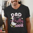 Silly Dad Goose Dad 1st Birthday Family Matching Party Men's V-Neck T-Shirt