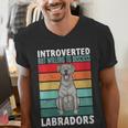 Silver Labrador Retriever Introvert Silver Lab Men's V-Neck T-Shirt Silver Labrador Retriever Introvert Silver Lab Men's V-Neck T-Shirt