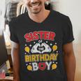 Sister Of The Birthday Boy Family Matching Dad Mom Men's V-Neck T-Shirt