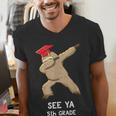 Sloth Dabbing 5th Grade Graduation Shirt Fifth Grade Grad Men's V-Neck T-Shirt