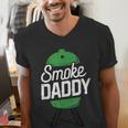 Smoke Daddy Green Egg Pitmaster Dad Tshirt BBQ Grill Men's V-Neck T-Shirt