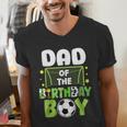 Soccer Dad Birthday Boy Party Soccer Family Matching Men's V-Neck T-Shirt