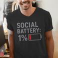 Social Battery 1 Percent Introvert Mood Minimalist Men's V-Neck T-Shirt Social Battery 1 Percent Introvert Mood Minimalist Men's V-Neck T-Shirt