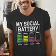 My Social Battery Introverted Low Energy Antisocial Men's V-Neck T-Shirt My Social Battery Introverted Low Energy Antisocial Men's V-Neck T-Shirt